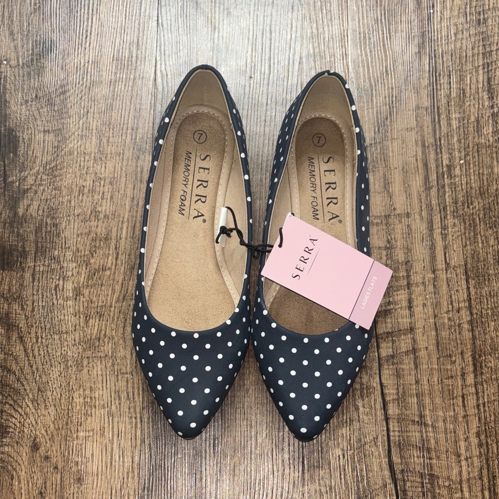 Serra Women's Dark Blue Polka Dot Loafers